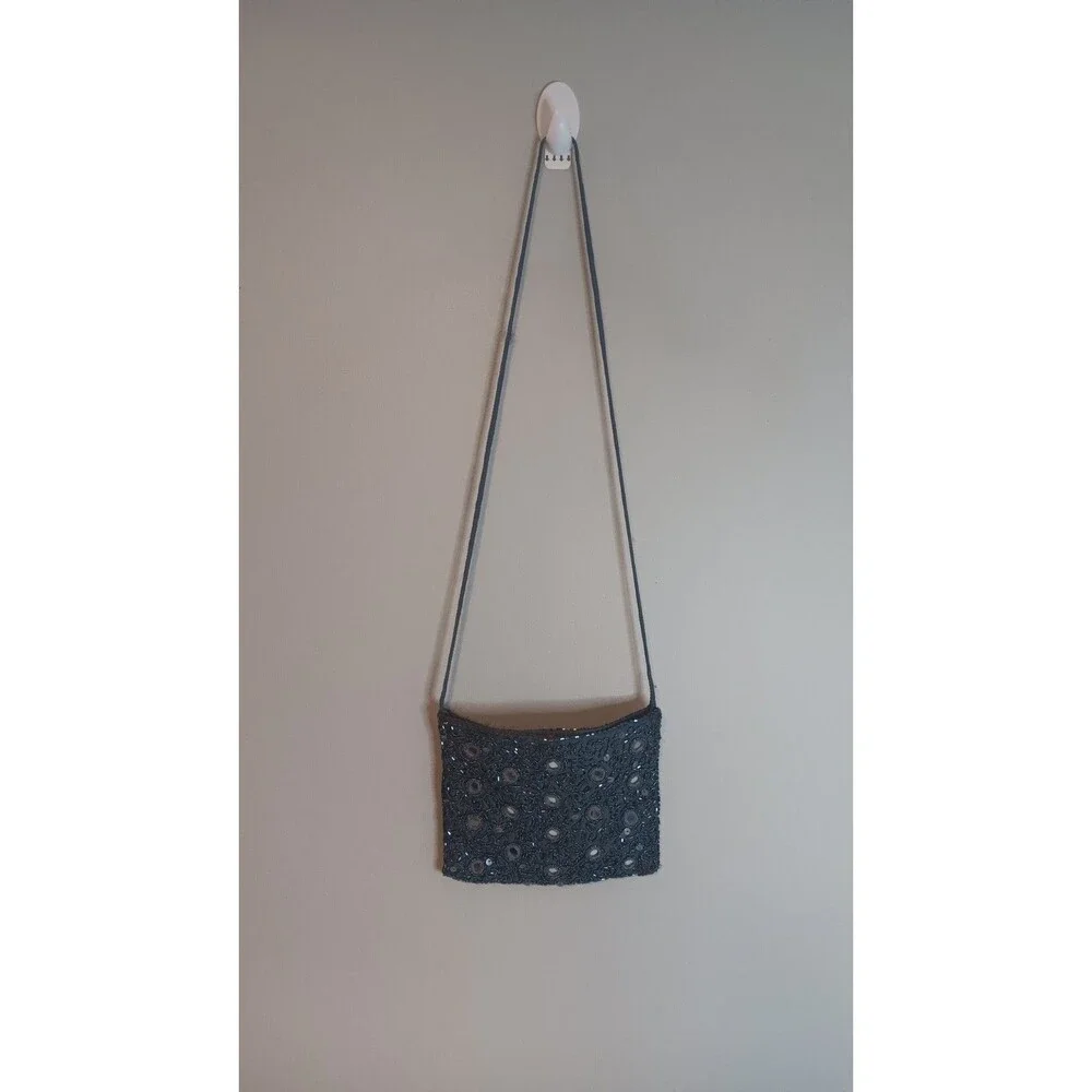Blue Sequin Mini Crossbody Bag Formal Prom Cocktail
